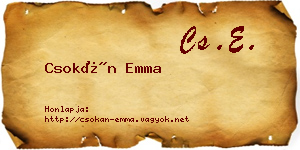 Csokán Emma névjegykártya