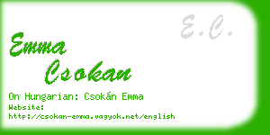 emma csokan business card